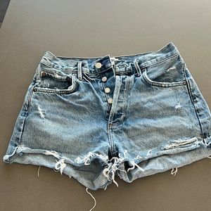 AGOLDE light wash jean shorts